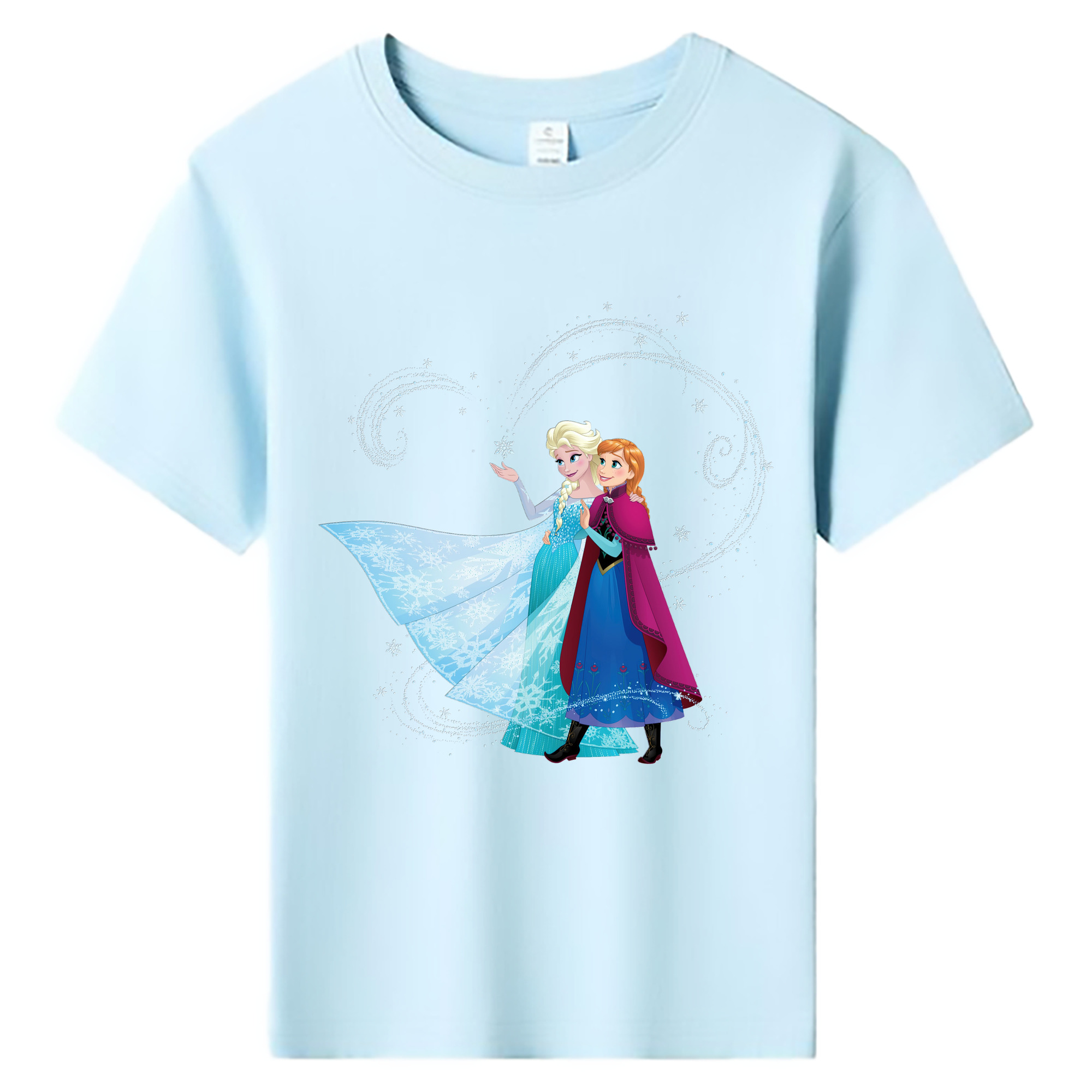 （画像用） アナと雪の女王 アンナ エルサ Frozen Anna Elsa 綿100％キッズTシャツ（フロントプリント）